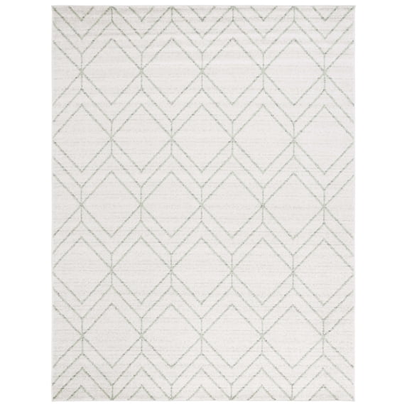 SAFAVIEH Adirondack Caitriona Geometric Squares Area Rug, Ivory/Sage, 8' x 10'
