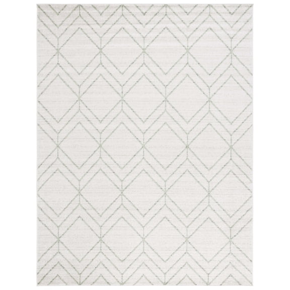 SAFAVIEH Adirondack Caitriona Geometric Squares Area Rug, Ivory/Sage, 8' x 10'