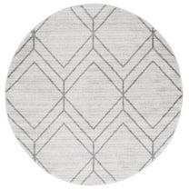 SAFAVIEH Adirondack Caitriona Geometric Area Rug, Light Grey/Dark Grey, 6' x 6' Round