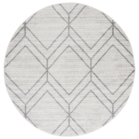 SAFAVIEH Adirondack Caitriona Geometric Area Rug, Light Grey/Dark Grey, 6' x 6' Round