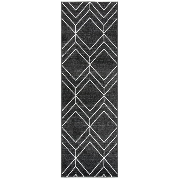 SAFAVIEH Adirondack Caitriona Geometric Squares Runner Rug, Brown/Ivory, 2'6" x 8'