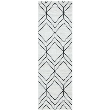 SAFAVIEH Adirondack Caitriona Geometric Runner Rug, Ivory/Black, 2'6" x 6'