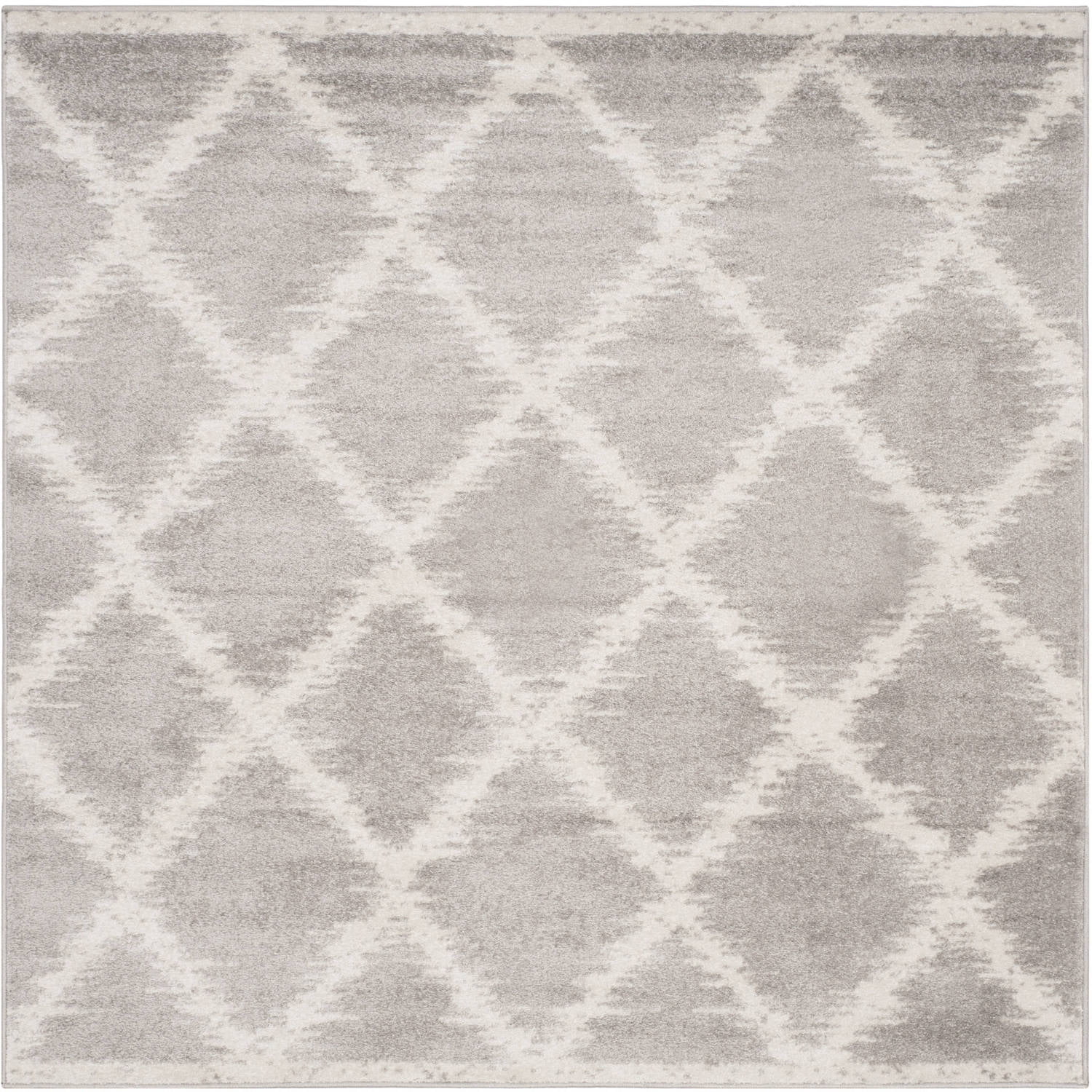 Ivory Square Easy-Care Synthetic Area Rug - 6' x 6'