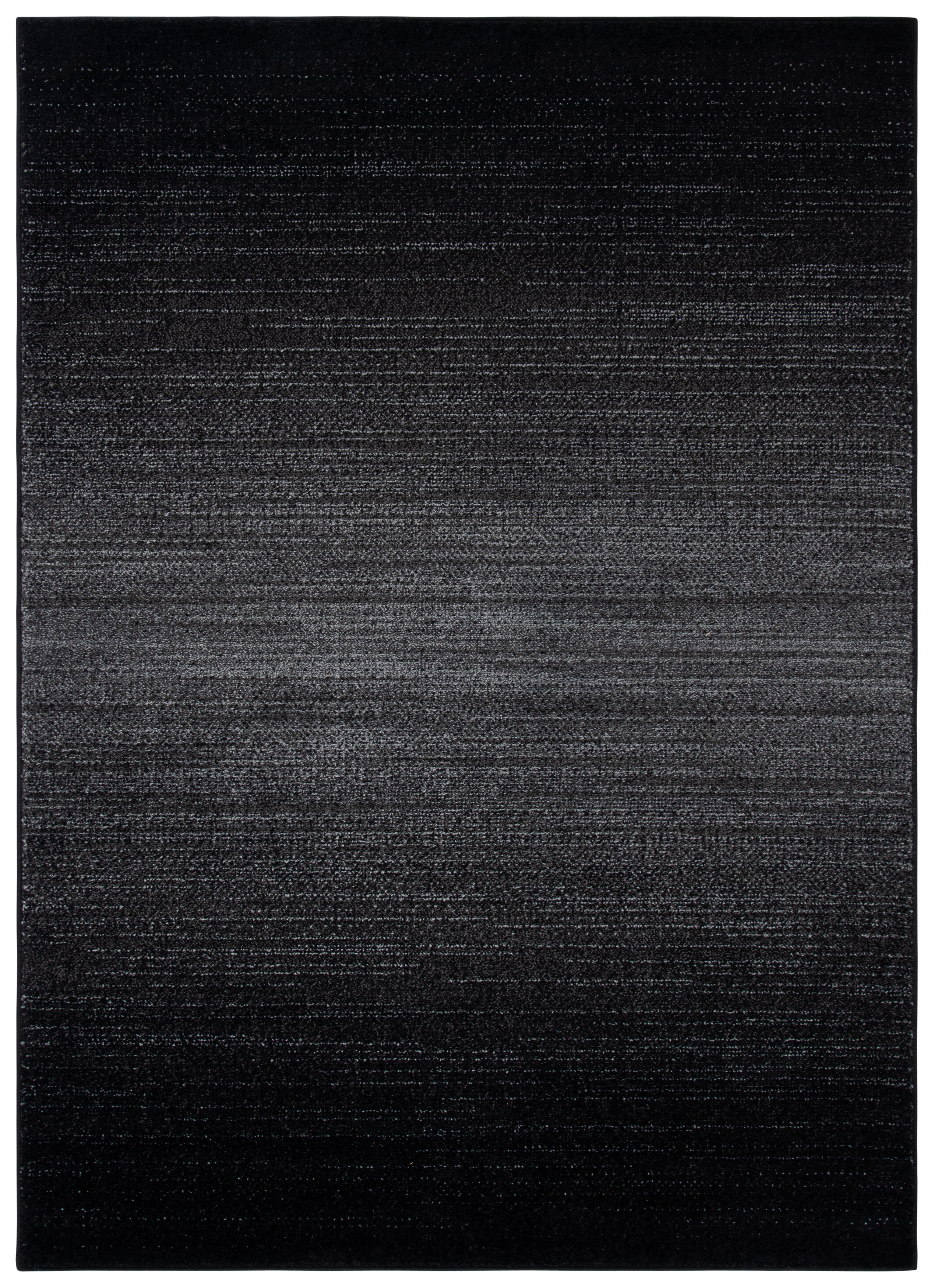 Adirondack 6' x 9' Black and Grey Hand-knotted Synthetic Rug