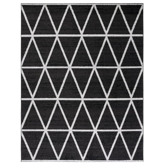 SAFAVIEH Adirondack Darien Geometric Area Rug, Black/Ivory, 9' x 12'