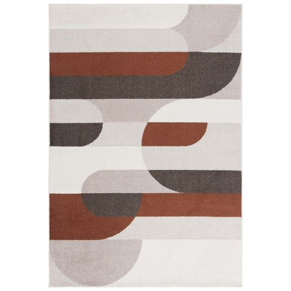 SAFAVIEH Adirondack Donovan Geometric Area Rug, Beige/Rust, 4' x 6'
