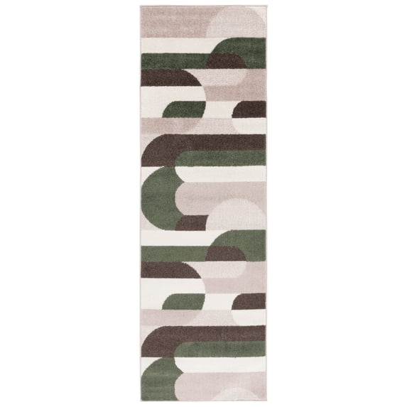 SAFAVIEH Adirondack Donovan Geometric Runner Rug, Beige/Green, 2'1" x 8'