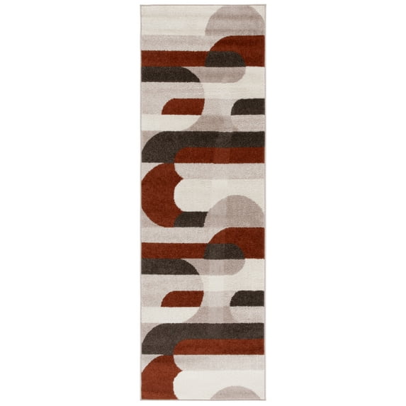 SAFAVIEH Adirondack Donovan Geometric Runner Rug, Beige/Rust, 2'1" x 8'