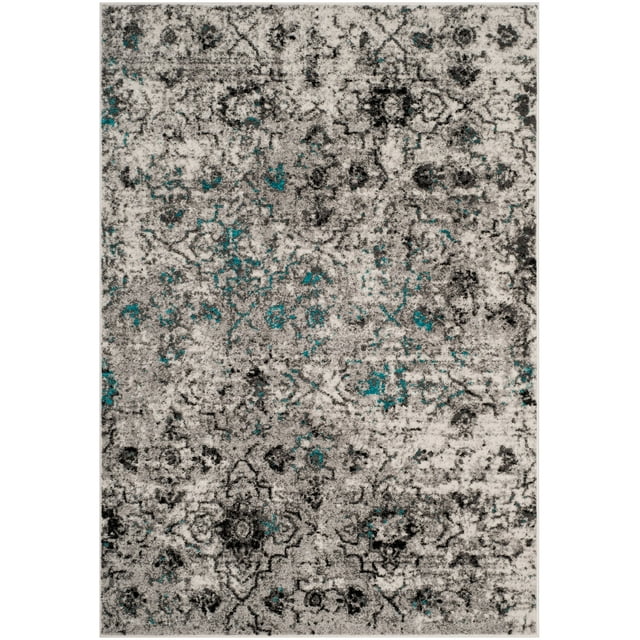 SAFAVIEH Adirondack Elisa Geometric Faded Area Rug, Grey/Black, 3' x 5'
