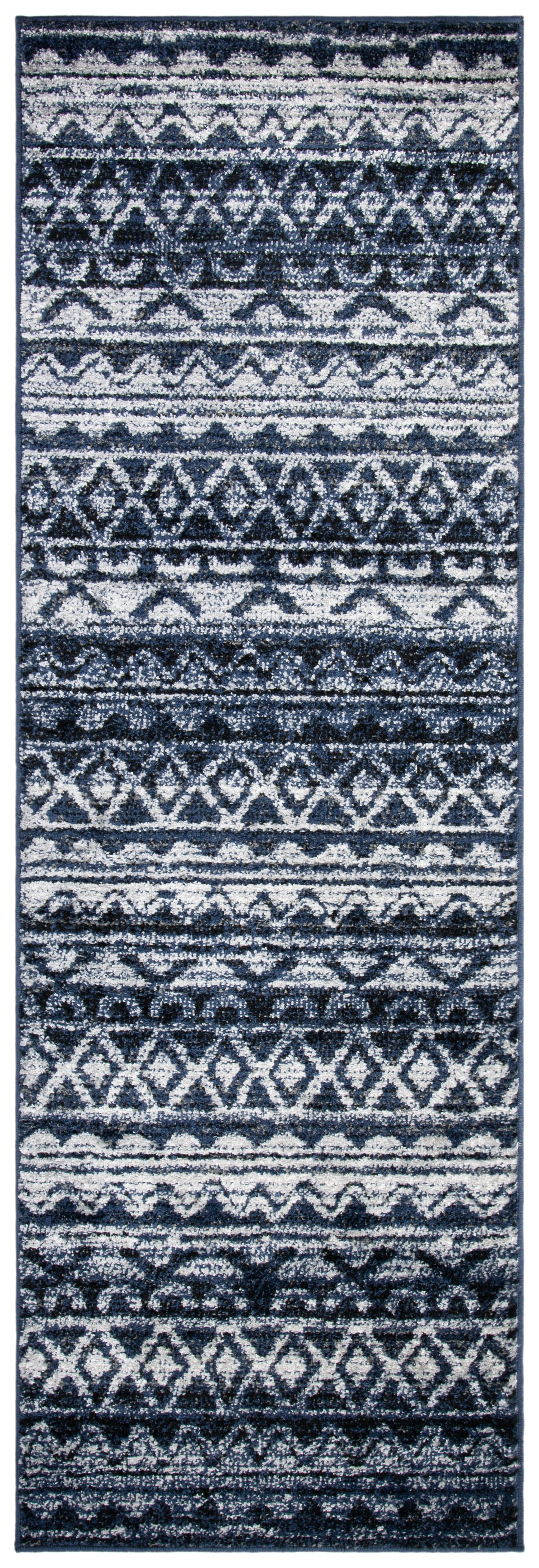 SAFAVIEH Adirondack Emil Abstract Runner Rug, Ivory/Navy, 2'6" x 10'