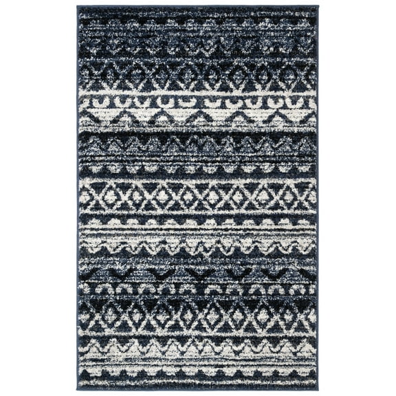 SAFAVIEH Adirondack Emil Southwestern Area Rug, Ivory/Navy, 2'6" x 4'