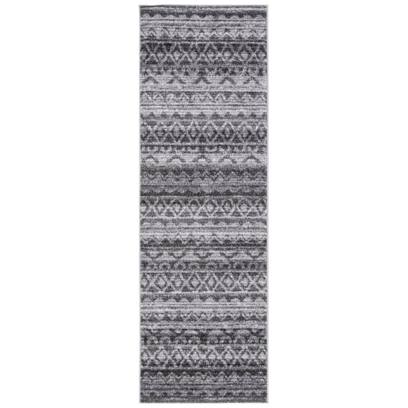 SAFAVIEH Adirondack Emil Southwestern Runner Rug, Ivory/Charcoal, 2'6" x 20'