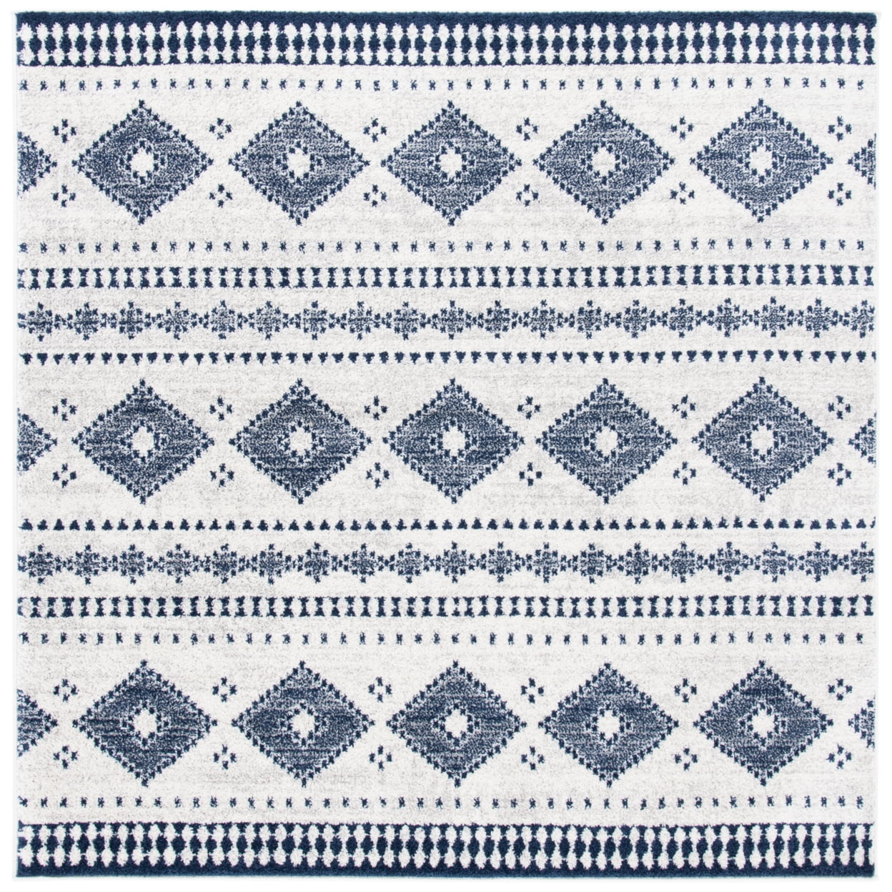 Hand-Knotted Gray Square Synthetic Easy-Care Rug - 6'