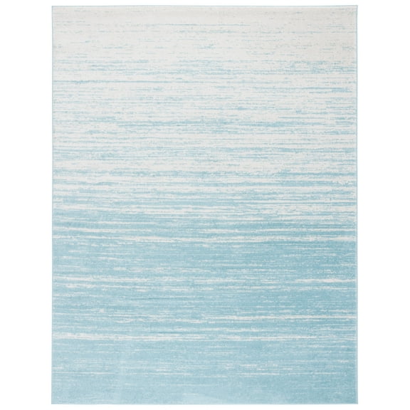 SAFAVIEH Adirondack Esmond Striped Area Rug, Aqua/Ivory, 8' x 10' - Large - Modern Design, Aqua & Ivory, Ideal for Living Room, Bedroom, Dining Space