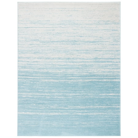 SAFAVIEH Adirondack Esmond Striped Area Rug, Aqua/Ivory, 8' x 10' - Large - Modern Design, Aqua & Ivory, Ideal for Living Room, Bedroom, Dining Space