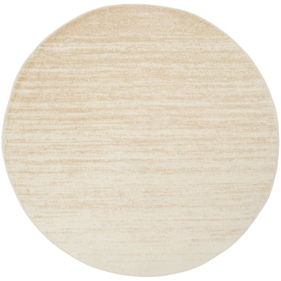 SAFAVIEH Adirondack Esmond Striped Area Rug, Champagne/Cream, 12' x 12' Round - X-Large - Modern Design, Champagne & Cream, Ideal for Living Room, Bedroom, Dining Space