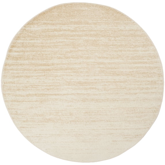 SAFAVIEH Adirondack Esmond Striped Area Rug, Champagne/Cream, 3' x 3' Round - Modern Design, Champagne & Cream, Ideal for Living Room, Bedroom, Dining Space