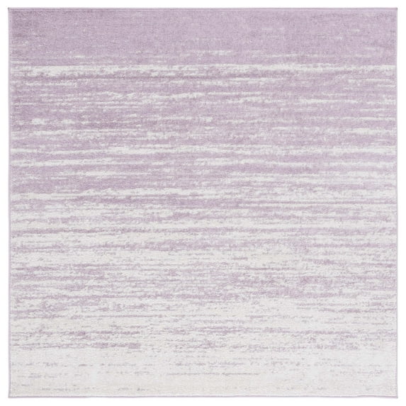 SAFAVIEH Adirondack Esmond Striped Area Rug, Cream/Purple, 8' x 8' Square - Modern Design, Cream & Purple, Ideal for Living Room, Bedroom, Dining Space