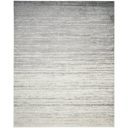 SAFAVIEH Adirondack Esmond Striped Area Rug, Ivory/Silver, 12' x 15' - X-Large - Modern Design, Ivory & Silver, Ideal for Living Room, Bedroom, Dining Space