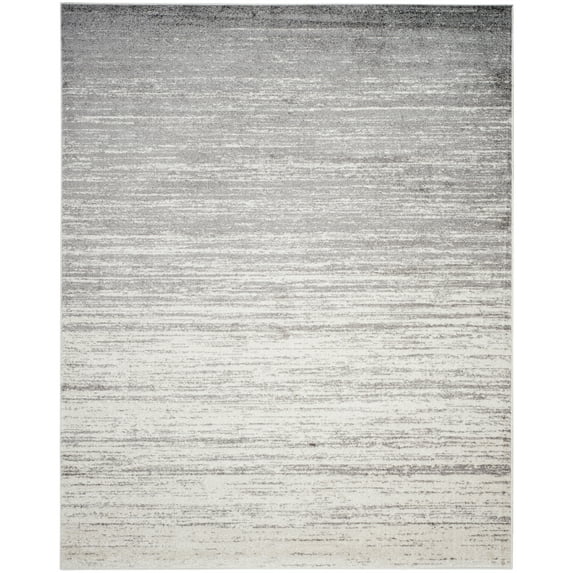 SAFAVIEH Adirondack Esmond Striped Area Rug, Ivory/Silver, 12' x 15' - X-Large - Modern Design, Ivory & Silver, Ideal for Living Room, Bedroom, Dining Space