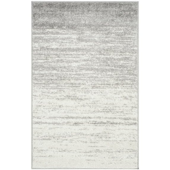 SAFAVIEH Adirondack Esmond Striped Area Rug, Ivory/Silver, 2'6" x 4' - Modern Design, Ivory & Silver, Ideal for Living Room, Bedroom, Dining Space, Entryway, Bathroom, Bedside