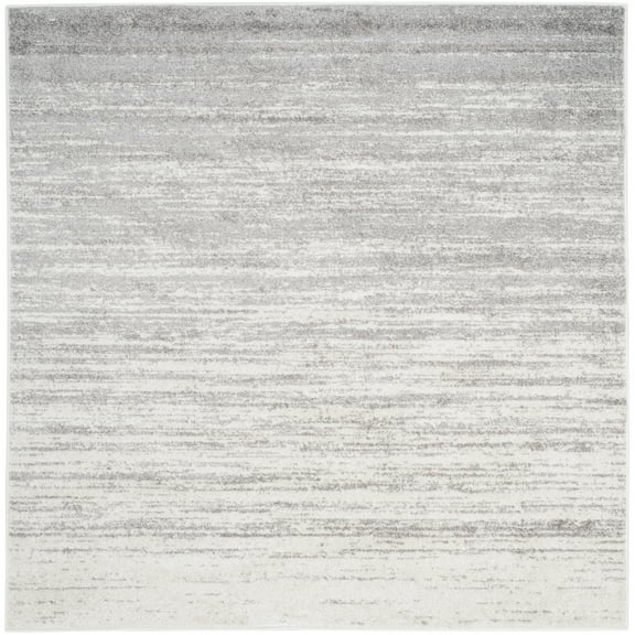 SAFAVIEH Adirondack Esmond Striped Area Rug, Ivory/Silver, 6' x 6' Square