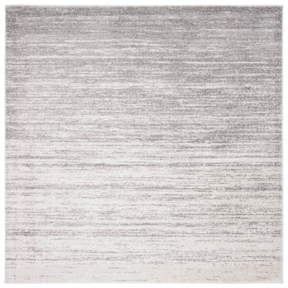 SAFAVIEH Adirondack Esmond Striped Area Rug, Ivory/Silver, 8' x 8' Square - Modern Design, Ivory & Silver, Ideal for Living Room, Bedroom, Dining Space