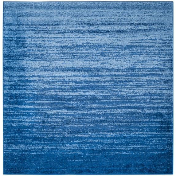 SAFAVIEH Adirondack Esmond Striped Area Rug, Light Blue/Dark Blue, 6' x 6' Square - Modern Design, Light Blue & Dark Blue, Ideal for Living Room, Bedroom, Dining Space