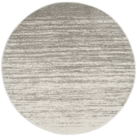 SAFAVIEH Adirondack Esmond Striped Area Rug, Light Grey/Grey, 11' x 11' Round - Large - Modern Design, Light Grey & Grey, Ideal for Living Room, Bedroom, Dining Space
