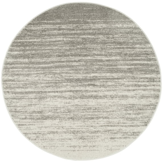 SAFAVIEH Adirondack Esmond Striped Area Rug, Light Grey/Grey, 3' x 3' Round - Modern Design, Light Grey & Grey, Ideal for Living Room, Bedroom, Dining Space