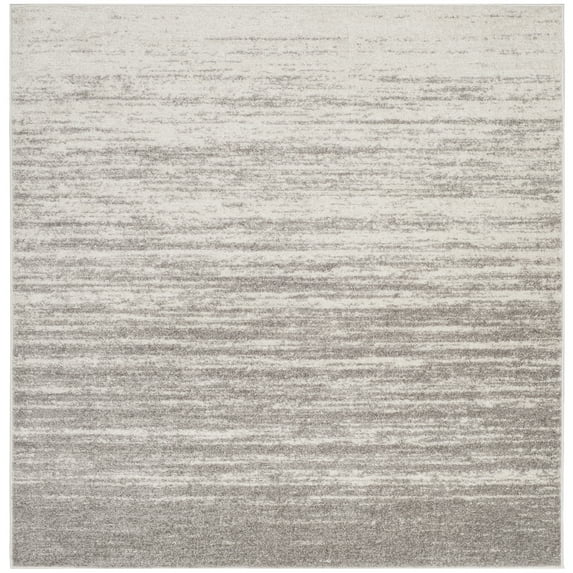 SAFAVIEH Adirondack Esmond Striped Area Rug, Light Grey/Grey, 4' x 4' Square - Modern Design, Light Grey & Grey, Ideal for Living Room, Bedroom, Dining Space