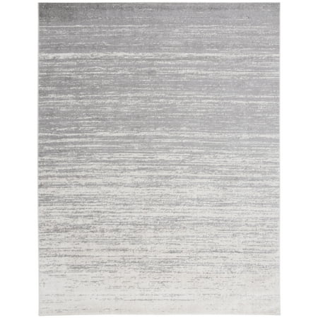 SAFAVIEH Adirondack Esmond Striped Area Rug, Light Grey/Grey, 9' x 12' - Large - Modern Design, Light Grey & Grey, Ideal for Living Room, Bedroom, Dining Space