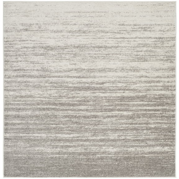 SAFAVIEH Adirondack Esmond Striped Area Rug, Light Grey/Grey, 9' x 9' Square - Large - Modern Design, Light Grey & Grey, Ideal for Living Room, Bedroom, Dining Space