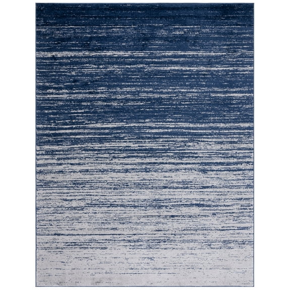 SAFAVIEH Adirondack Esmond Striped Area Rug, Navy/Grey, 10' x 14' - X-Large - Modern Design, Navy & Grey, Ideal for Living Room, Bedroom, Dining Space