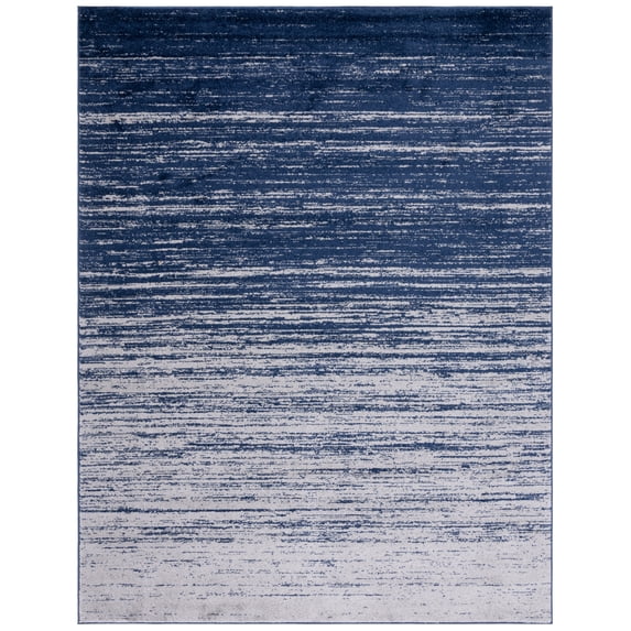 SAFAVIEH Adirondack Esmond Striped Area Rug, Navy/Grey, 11' x 15' - X-Large - Modern Design, Navy & Grey, Ideal for Living Room, Bedroom, Dining Space