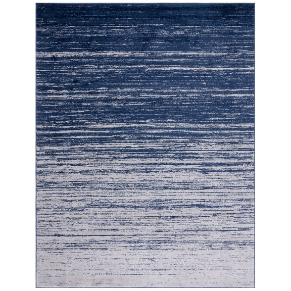 SAFAVIEH Adirondack Esmond Striped Area Rug, Navy/Grey, 8' x 10' - Large - Modern Design, Navy & Grey, Ideal for Living Room, Bedroom, Dining Space