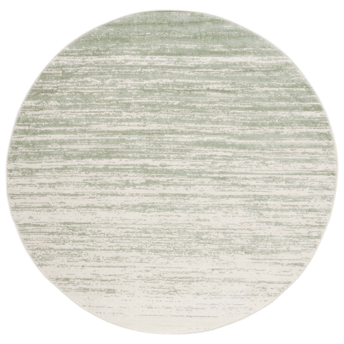 SAFAVIEH Adirondack Esmond Striped Area Rug, Sage/Ivory, 6' x 6' Round - Modern Design, Sage & Ivory, Ideal for Living Room, Bedroom, Dining Space