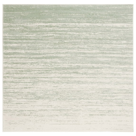 SAFAVIEH Adirondack Esmond Striped Area Rug, Sage/Ivory, 6' x 6' Square - Modern Design, Sage & Ivory, Ideal for Living Room, Bedroom, Dining Space