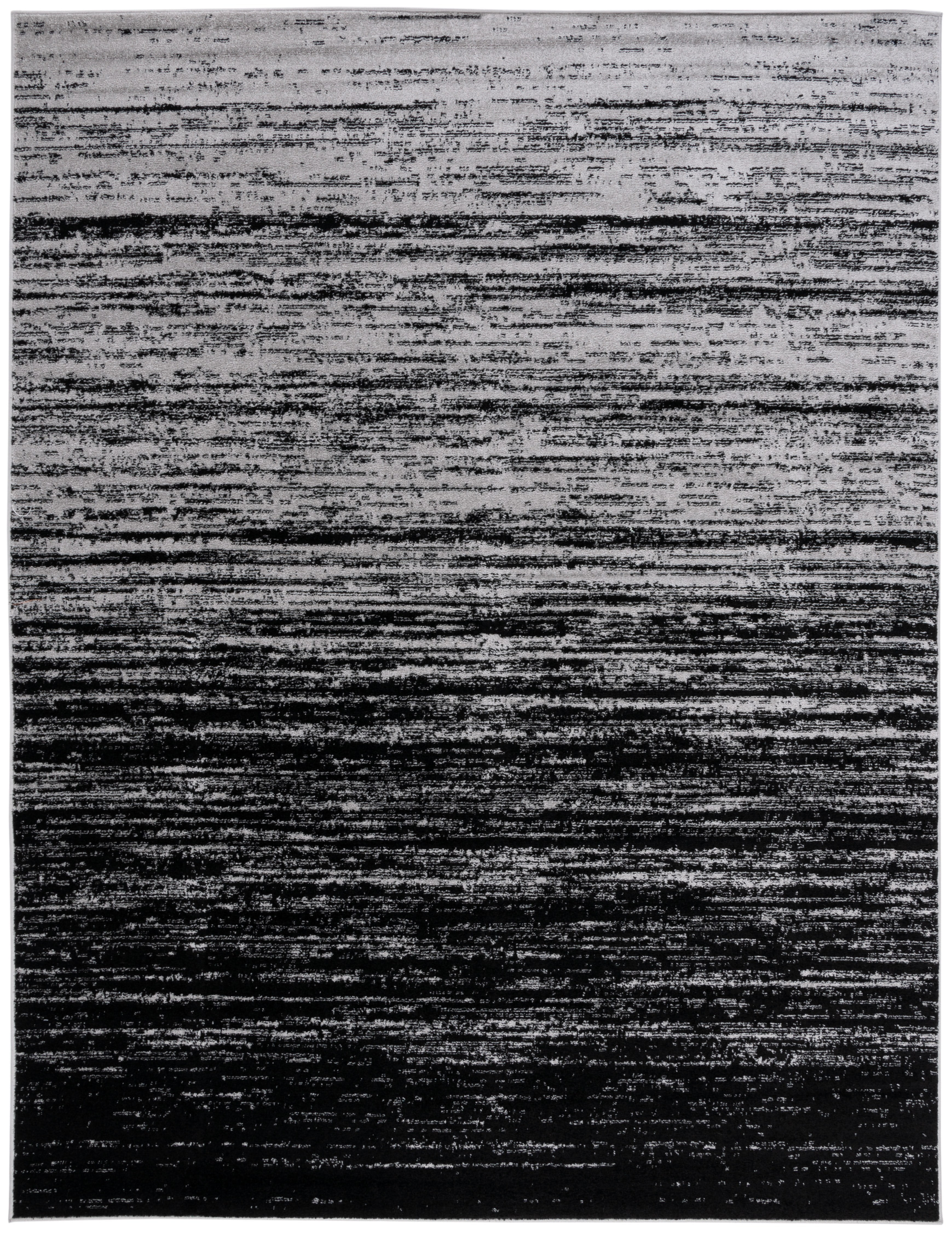 SAFAVIEH Adirondack Esmond Striped Area Rug, Silver/Black, 8' x 10' - Large - Modern Design, Silver & Black, Ideal for Living Room, Bedroom, Dining Space