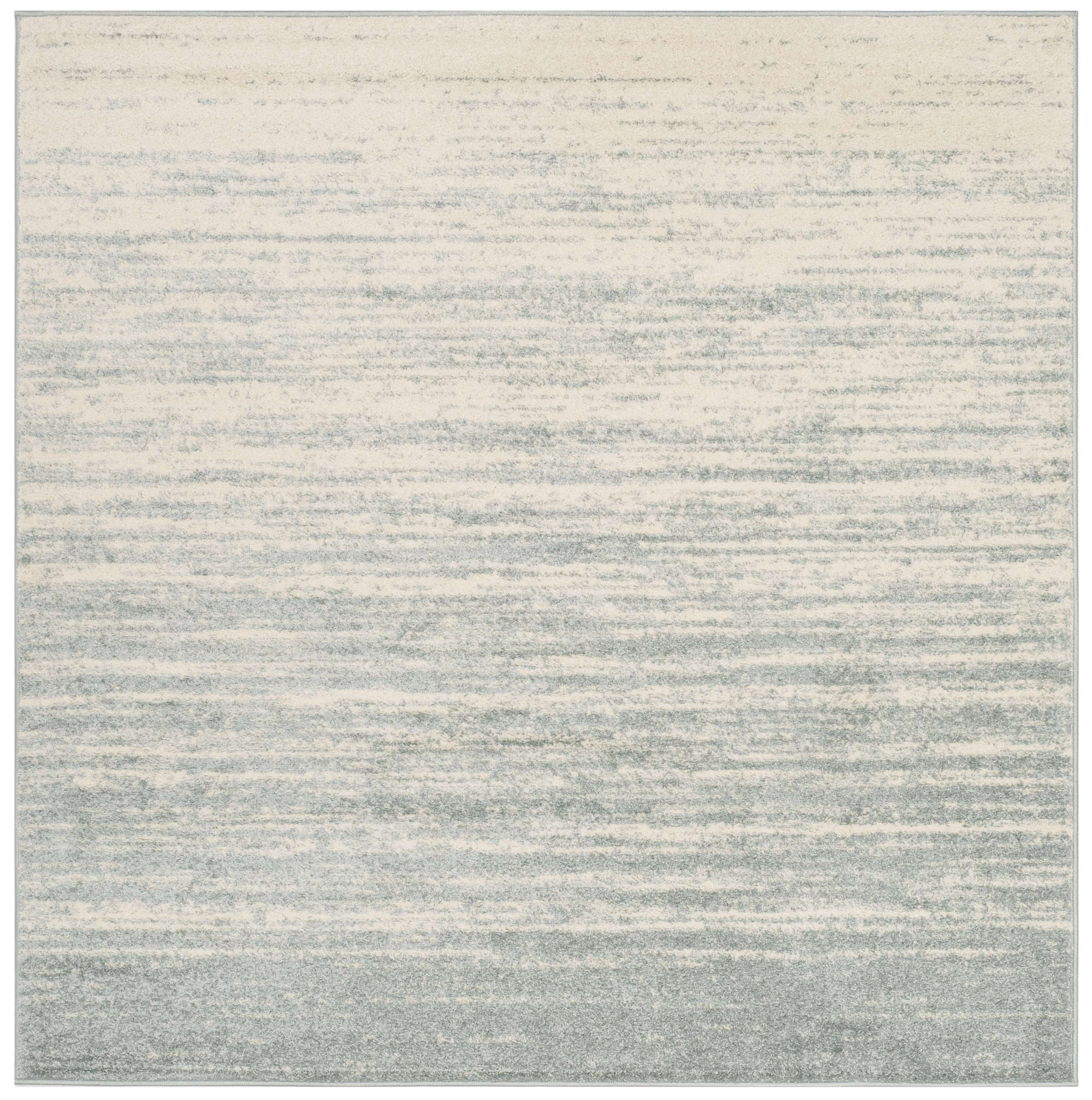 SAFAVIEH Adirondack Esmond Striped Area Rug, Slate/Cream, 11' x 11' Square - Large - Modern Design, Slate & Cream, Ideal for Living Room, Bedroom, Dining Space