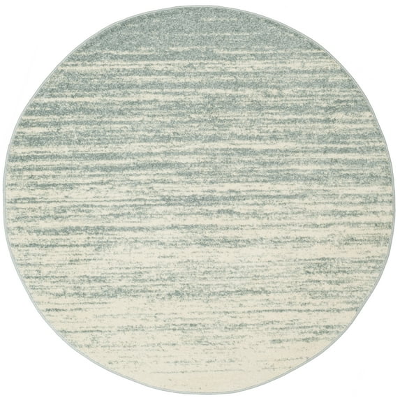 SAFAVIEH Adirondack Esmond Striped Area Rug, Slate/Cream, 12' x 12' Round - X-Large - Modern Design, Slate & Cream, Ideal for Living Room, Bedroom, Dining Space