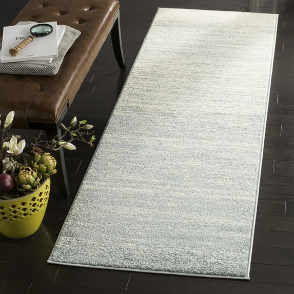 SAFAVIEH Adirondack Esmond Striped Runner Rug, Slate/Cream, 2'6" x 16' - Modern Design, Slate & Cream, Ideal for Living Room, Bedroom, Dining Space, Entryway, Hallway, Kitchen