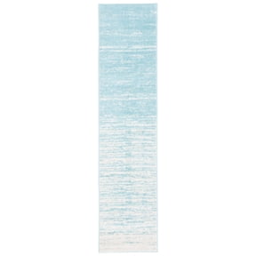 SAFAVIEH Adirondack Esmond Striped Runner Rug, Aqua/Ivory, 2'6" x 6' - Modern Design, Aqua & Ivory, Ideal for Living Room, Bedroom, Dining Space, Entryway, Hallway, Kitchen