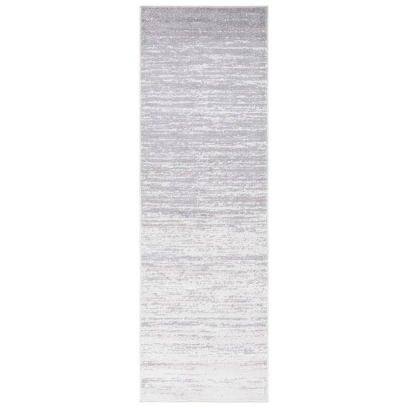 SAFAVIEH Adirondack Esmond Striped Runner Rug, Ivory/Silver, 2'6" x 10' - Modern Design, Ivory & Silver, Ideal for Living Room, Bedroom, Dining Space, Entryway, Hallway, Kitchen