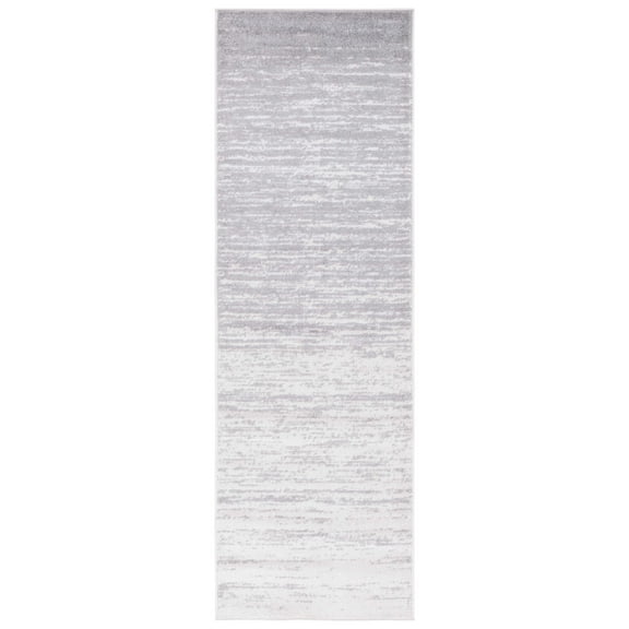 SAFAVIEH Adirondack Esmond Striped Runner Rug, Ivory/Silver, 2'6" x 22' - Modern Design, Ivory & Silver, Ideal for Living Room, Bedroom, Dining Space