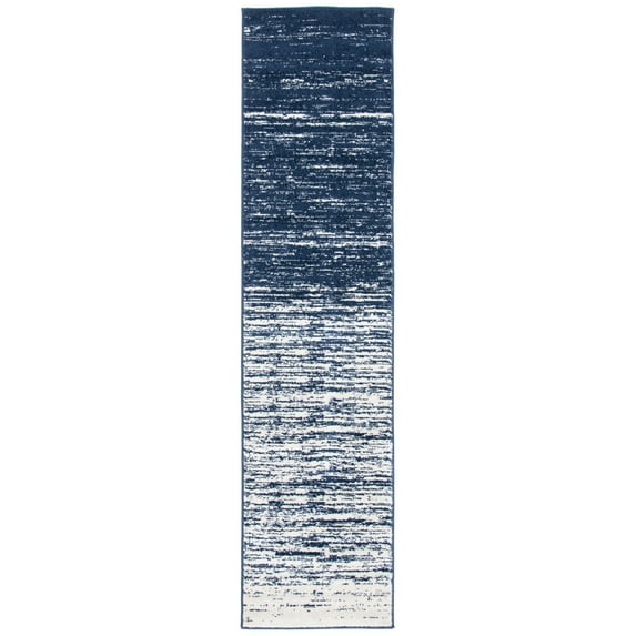 SAFAVIEH Adirondack Esmond Striped Runner Rug, Navy/Ivory, 2'6" x 12' - Modern Design, Navy & Ivory, Ideal for Living Room, Bedroom, Dining Space, Entryway, Hallway, Kitchen