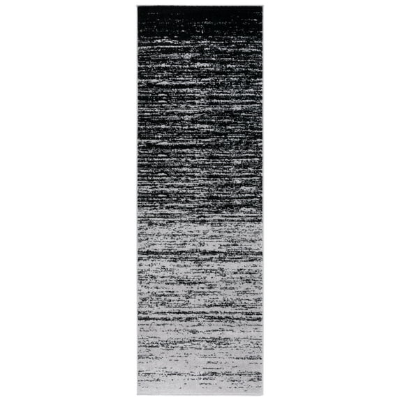 SAFAVIEH Adirondack Esmond Striped Runner Rug, Silver/Black, 2'6" x 16' - Modern Design, Silver & Black, Ideal for Living Room, Bedroom, Dining Space, Entryway, Hallway, Kitchen