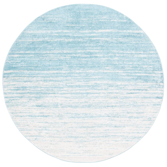 SAFAVIEH Adirondack Esmond Striped Area Rug, Aqua/Ivory, 10' x 10' Round - Large - Modern Design, Aqua & Ivory, Ideal for Living Room, Bedroom, Dining Space