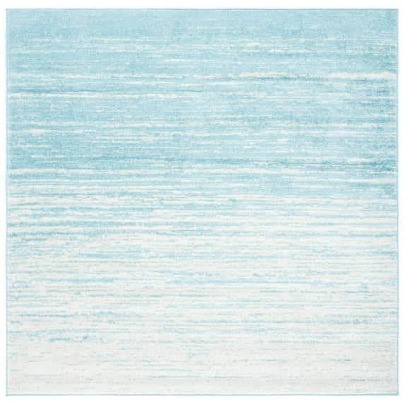 SAFAVIEH Adirondack Esmond Striped Area Rug, Aqua/Ivory, 10' x 10' Square - Large - Modern Design, Aqua & Ivory, Ideal for Living Room, Bedroom, Dining Space