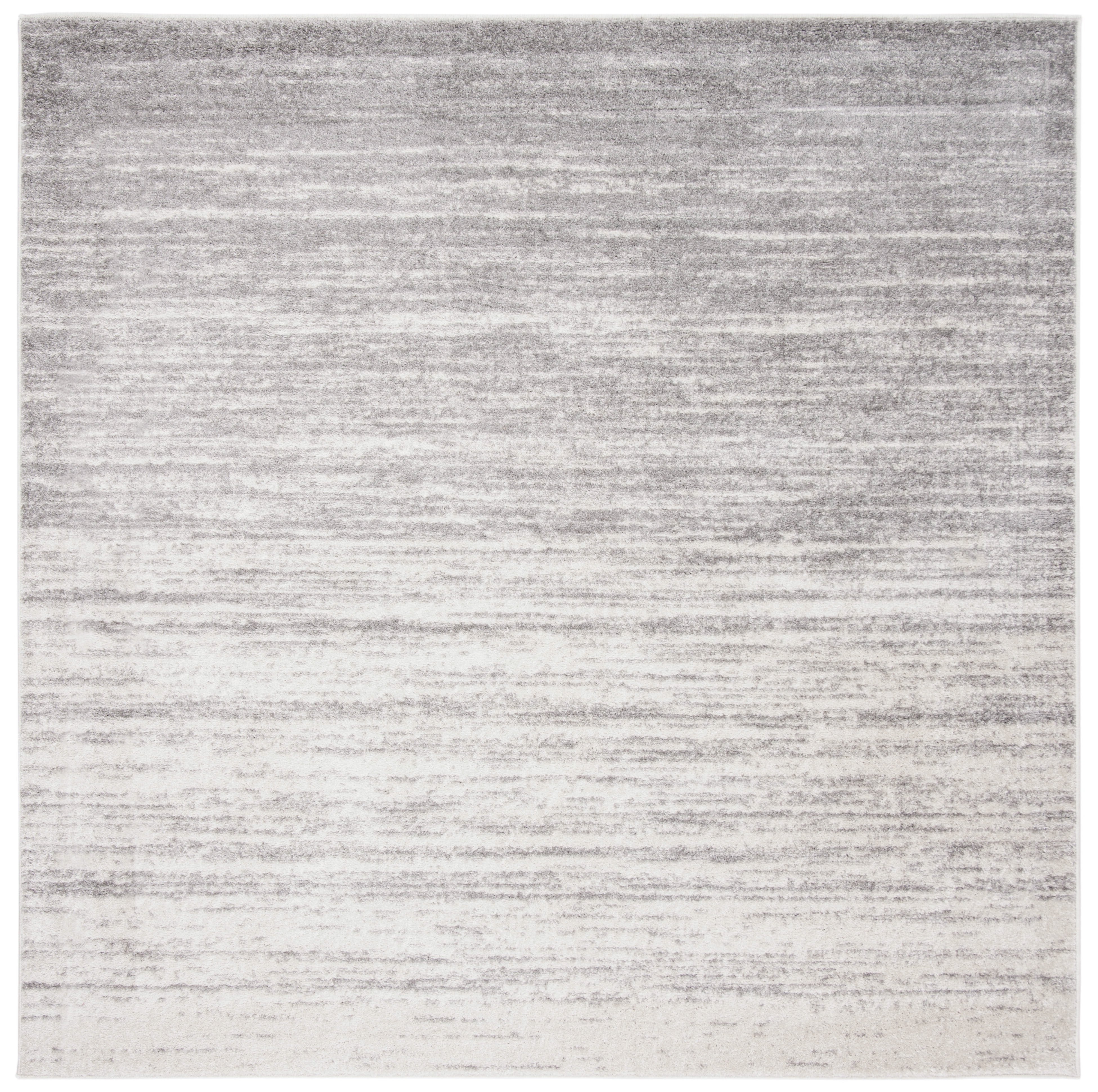SAFAVIEH Adirondack Esmond Striped Area Rug, Ivory/Silver, 11' x 11' Square - Large - Modern Design, Ivory & Silver, Ideal for Living Room, Bedroom, Dining Space